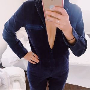 AMAZING blue cord vintage romper / jumpsuit